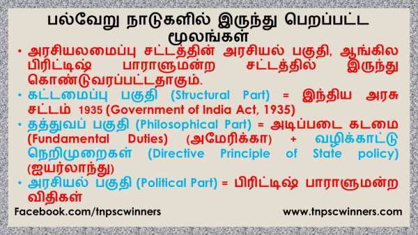 பல்வேறு நாடுகளில் இருந்து பெறப்பட்டவை