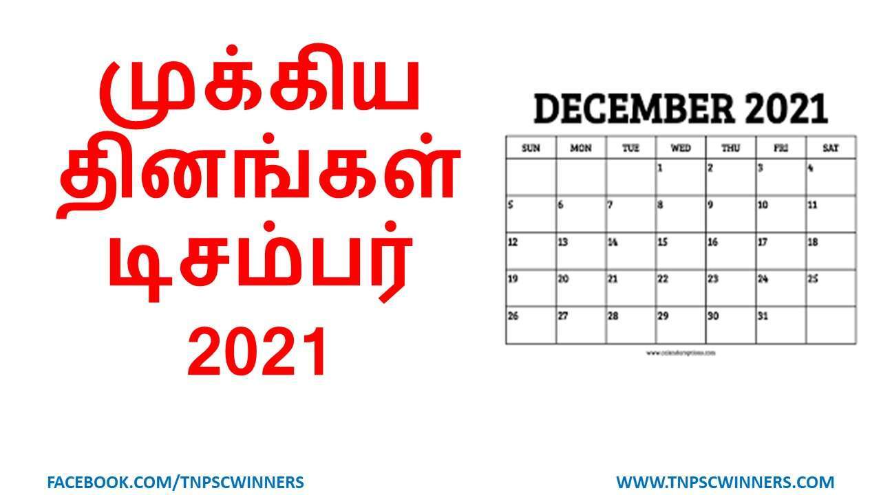 முக்கிய தினங்கள் டிசம்பர் 2021