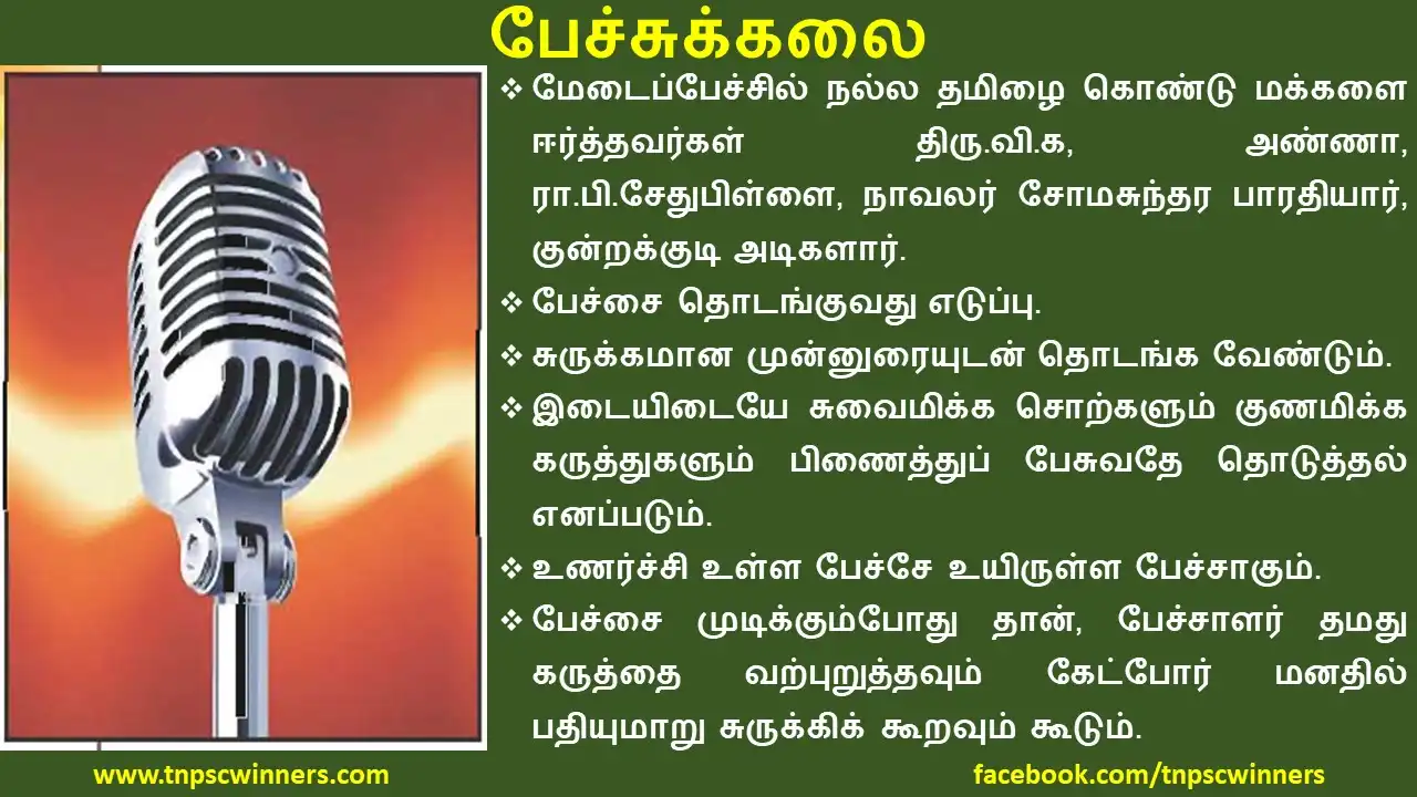 10TH TAMIL பேச்சுக்கலை