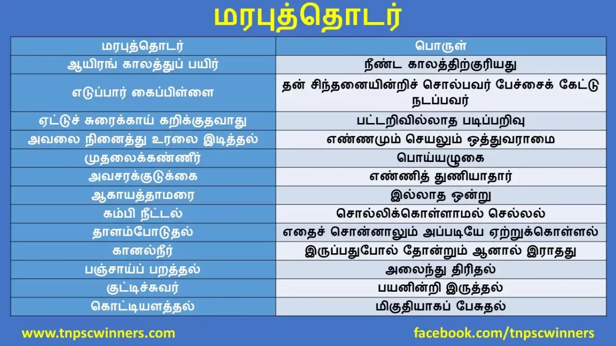 10TH TAMIL மரபுத்தொடர்