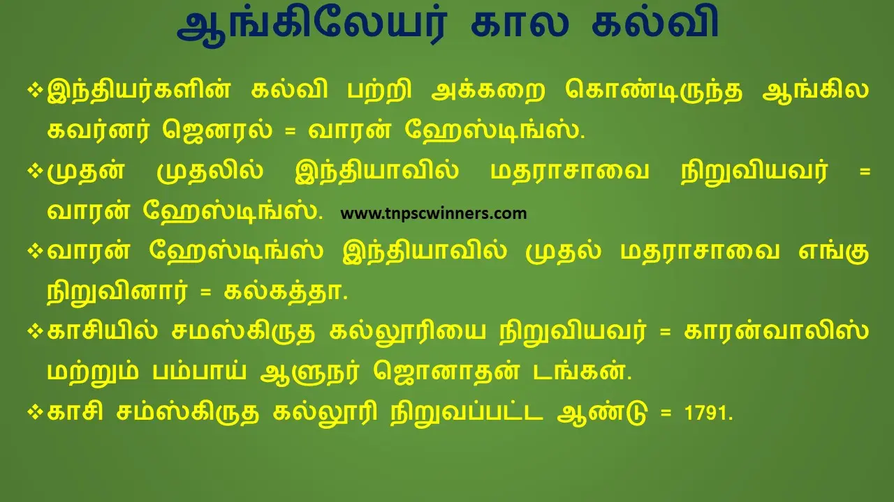 8TH HISTORY இந்தியாவில் கல்வி வளர்ச்சி