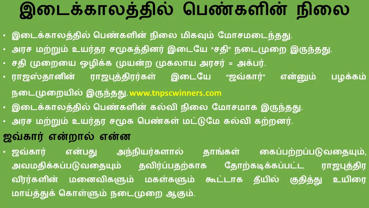 இடைக்காலத்தில் பெண்களின் நிலை