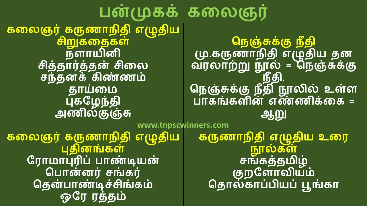கலைஞர் கருணாநிதி படைப்புகள்