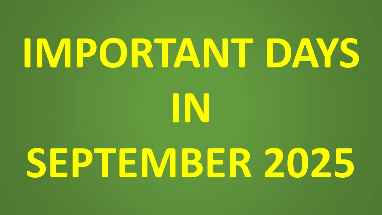 IMPORTANT DAYS IN SEPTEMBER 2025