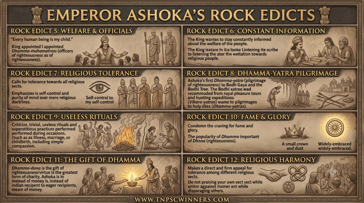 ASHOKAS ROCK EDICTS 5-12