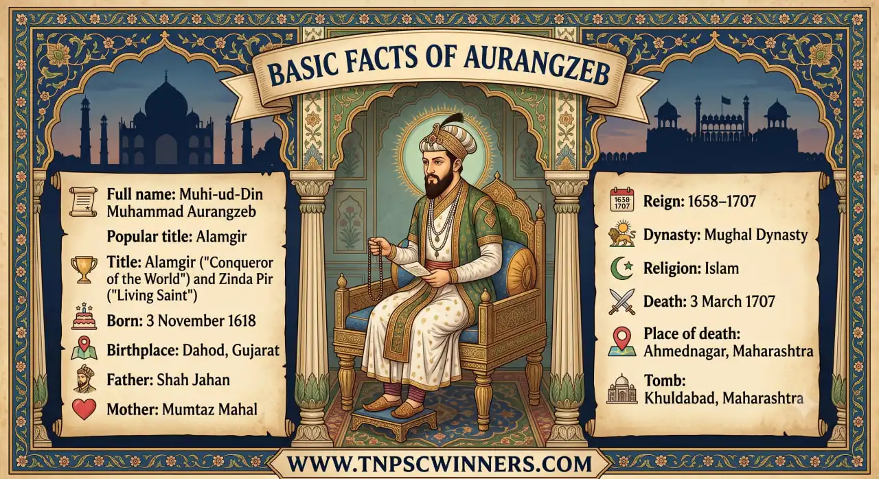 Aurangzeb – Biography, Policies & Important Facts 1 Aurangzeb – Biography, Policies & Important Facts