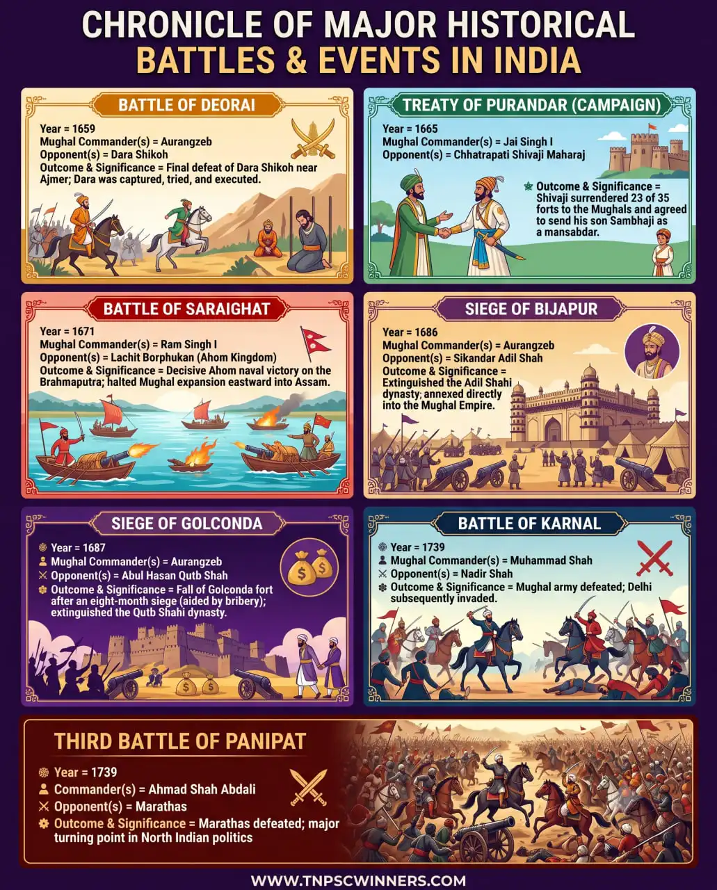 Major Wars and Battles of the Mughal Period