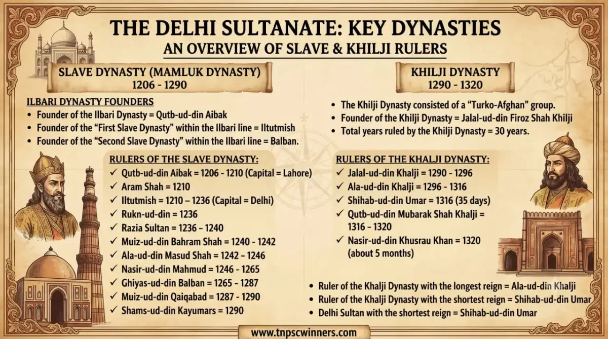 SLAVE DYNASTY AND KHILJI DYNASTY