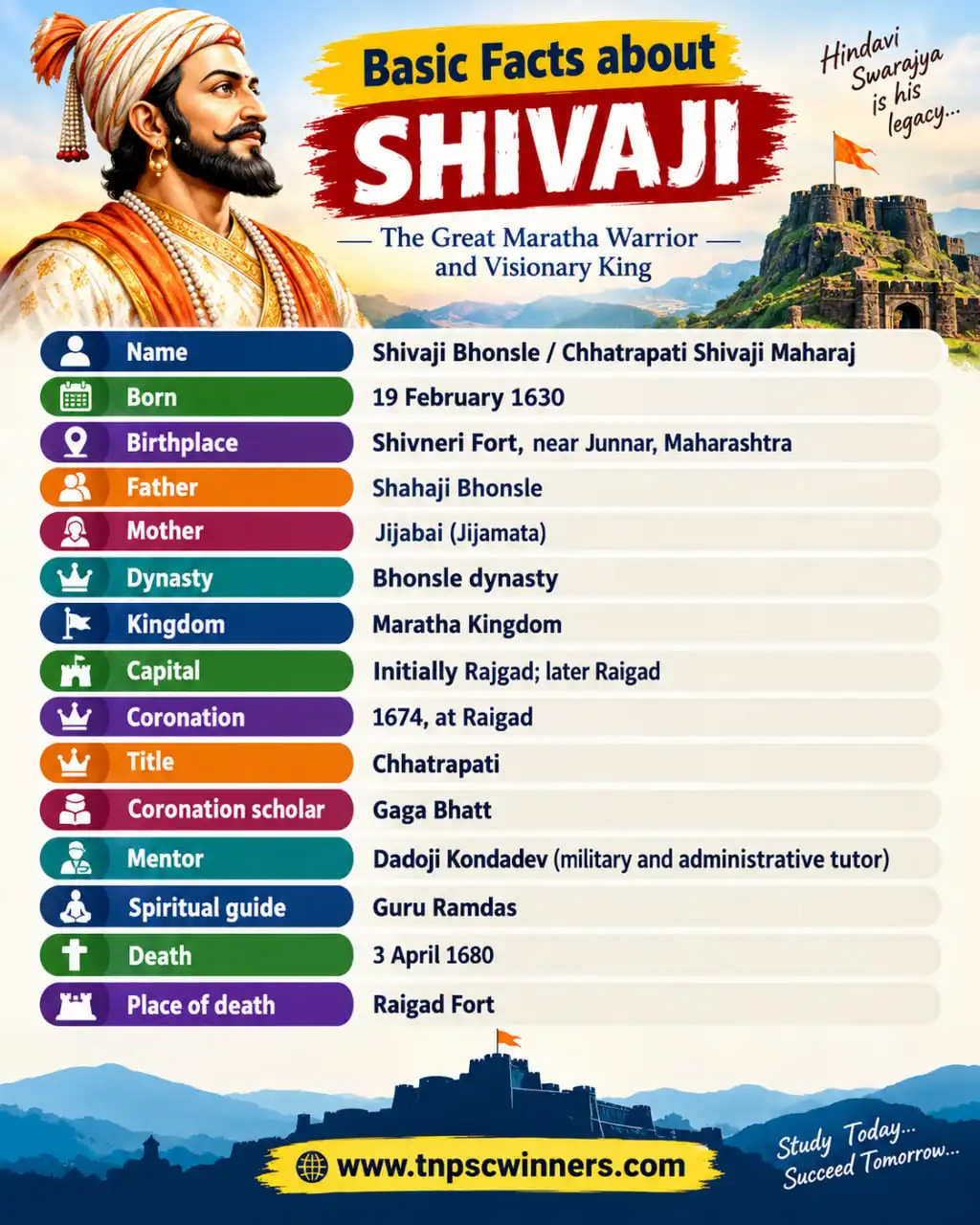 Shivaji Maharaj – Life, Battles & Achievements