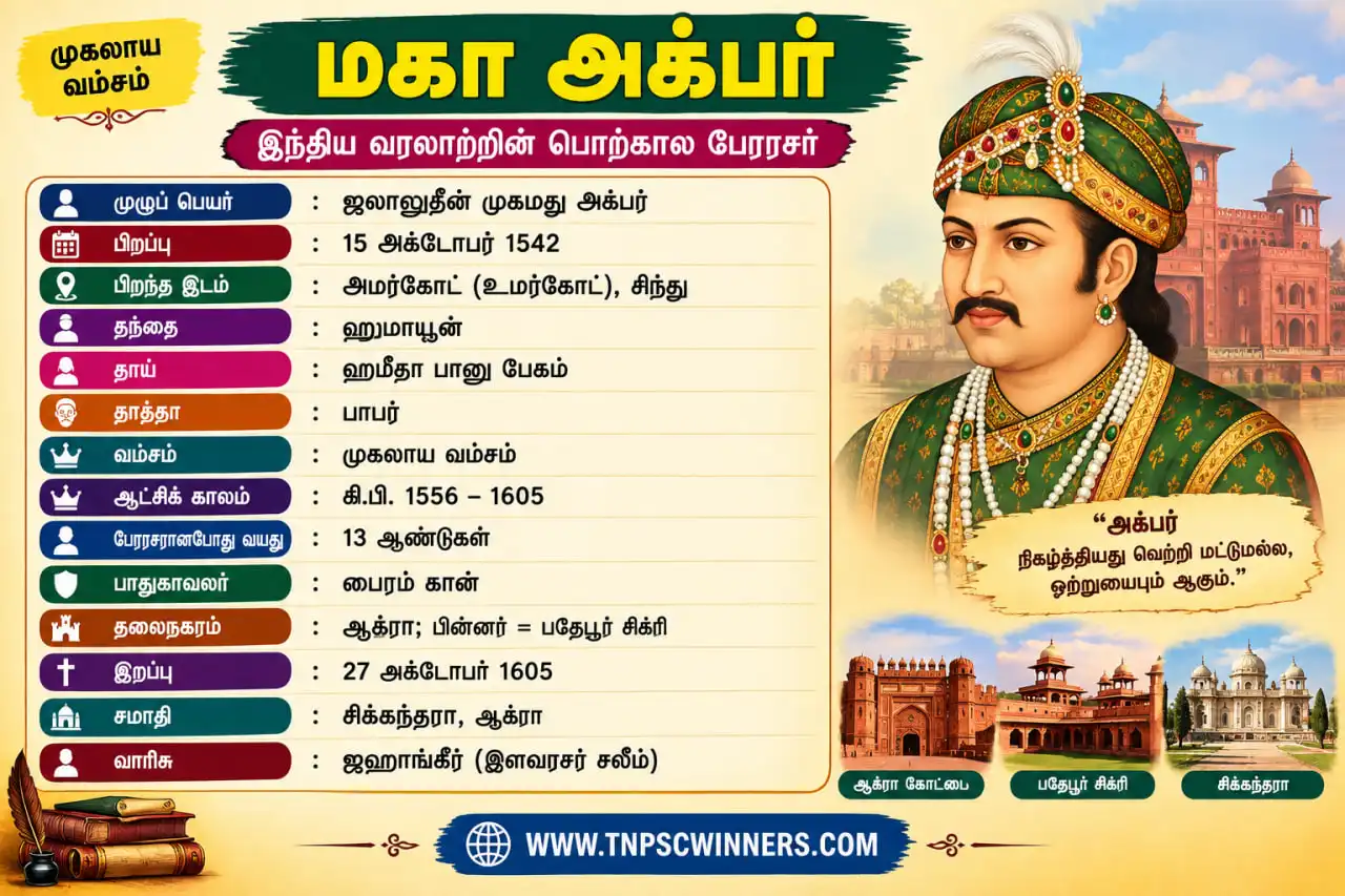 அக்பர் – வாழ்க்கை, ஆட்சி & சாதனைகள் 1 அக்பர் – வாழ்க்கை, ஆட்சி & சாதனைகள்