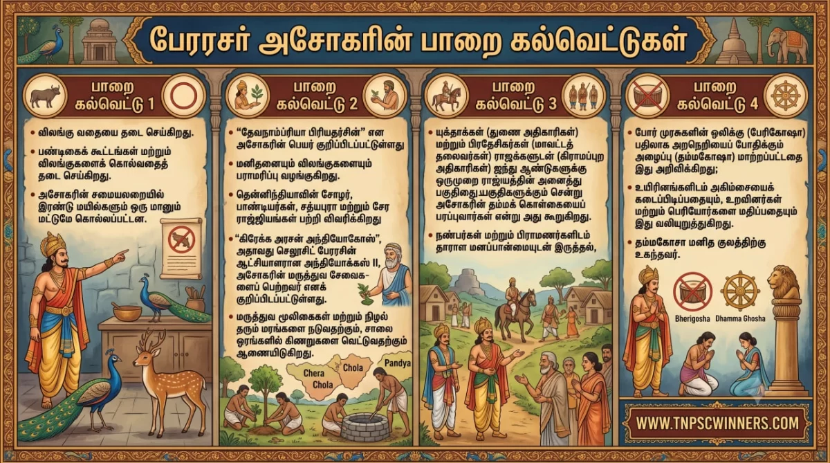 அசோகரின் 14 முக்கியப் பாறைக் கல்வெட்டுகள் 1 அசோகரின் 14 முக்கியப் பாறைக் கல்வெட்டுகள்