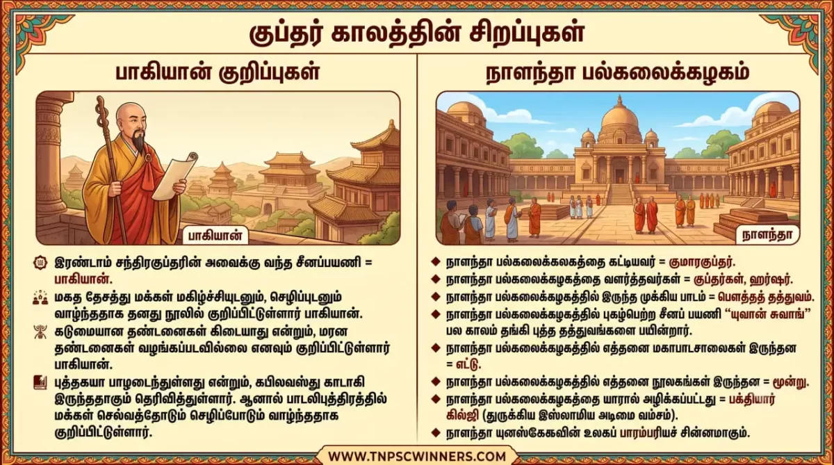 குப்தர் காலம் முக்கிய குறிப்புகள்