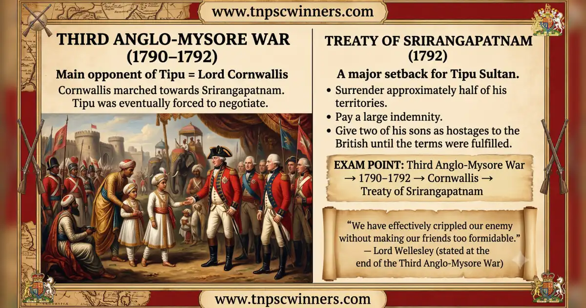 Tipu Sultan 2 Third Anglo-Mysore War – 1790–1792