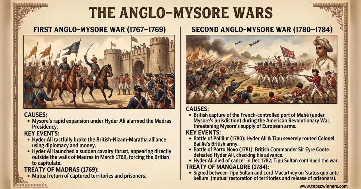 Anglo Mysore Wars 2 first & second anglo mysore wars