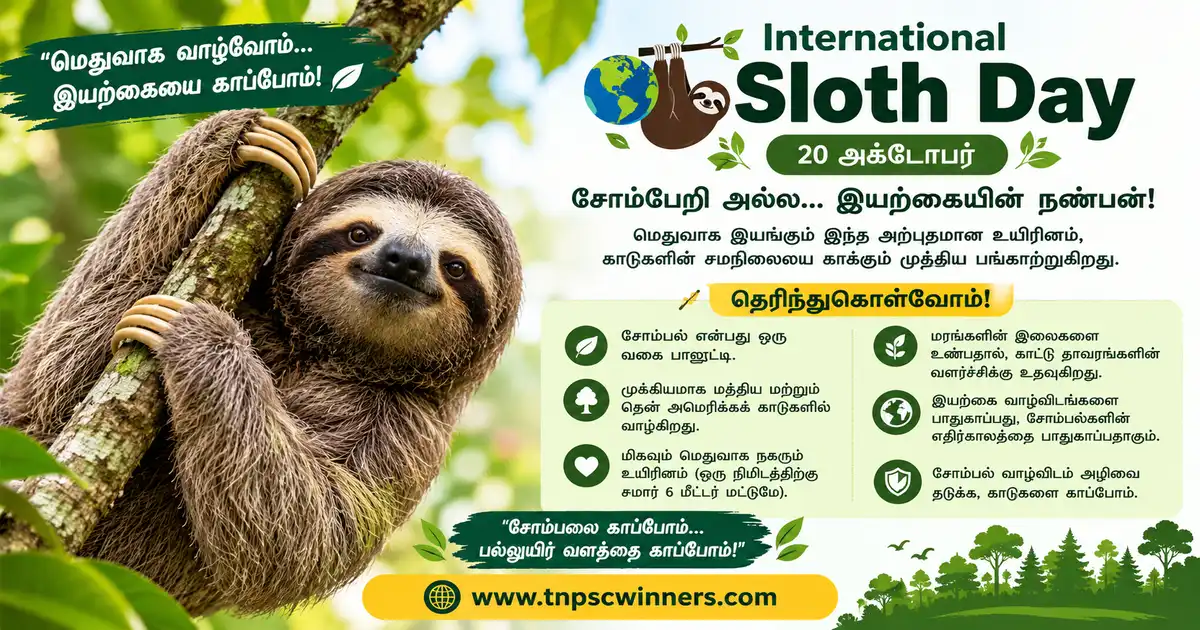 சர்வதேச சோம்பல் விலங்கு தினம் 2026 1 சர்வதேச சோம்பல் விலங்கு தினம் 2026
